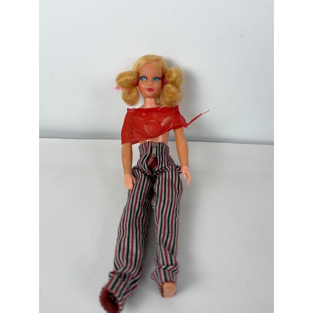 Vintage 1969 Mattel Skipper Doll Taiwan Bendy Legs Eyelashes Pigtails 9" - Picture 6 of 6
